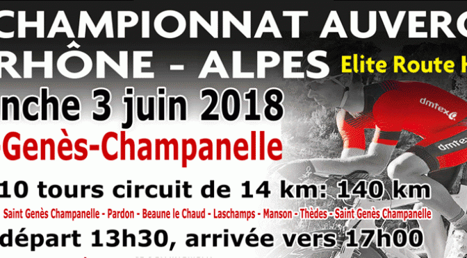 Championnat Auvergne Rhône Alpes, Progamme et Liste des Engagés
